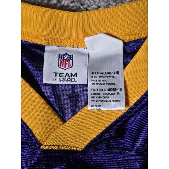 NFL Minnesota Vikings Youth Brett Favre #4 Jersey Purple Youth Size XL - Picture 3 of 4